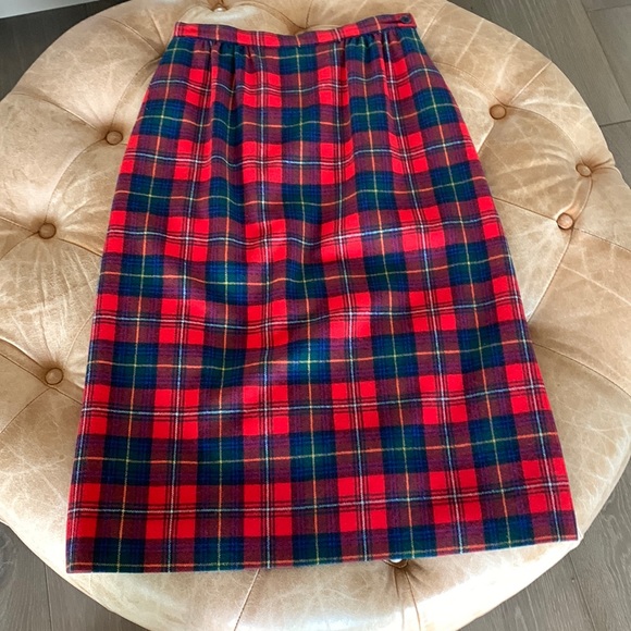 Vintage Pendleton Authentic Boyd Tartan Midi 100% Virgin Wool Made in USA Skirt - Picture 1 of 13